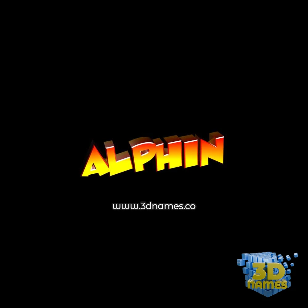 alphin in Black Background style - 3D name wallpaper