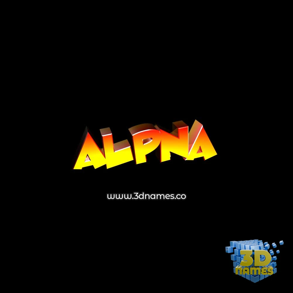 alpna in Black Background style - 3D name wallpaper