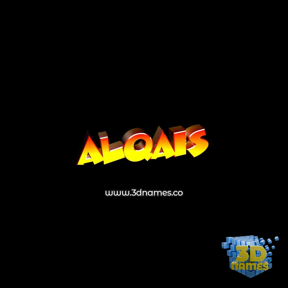alqais in Black Background style - 3D name wallpaper