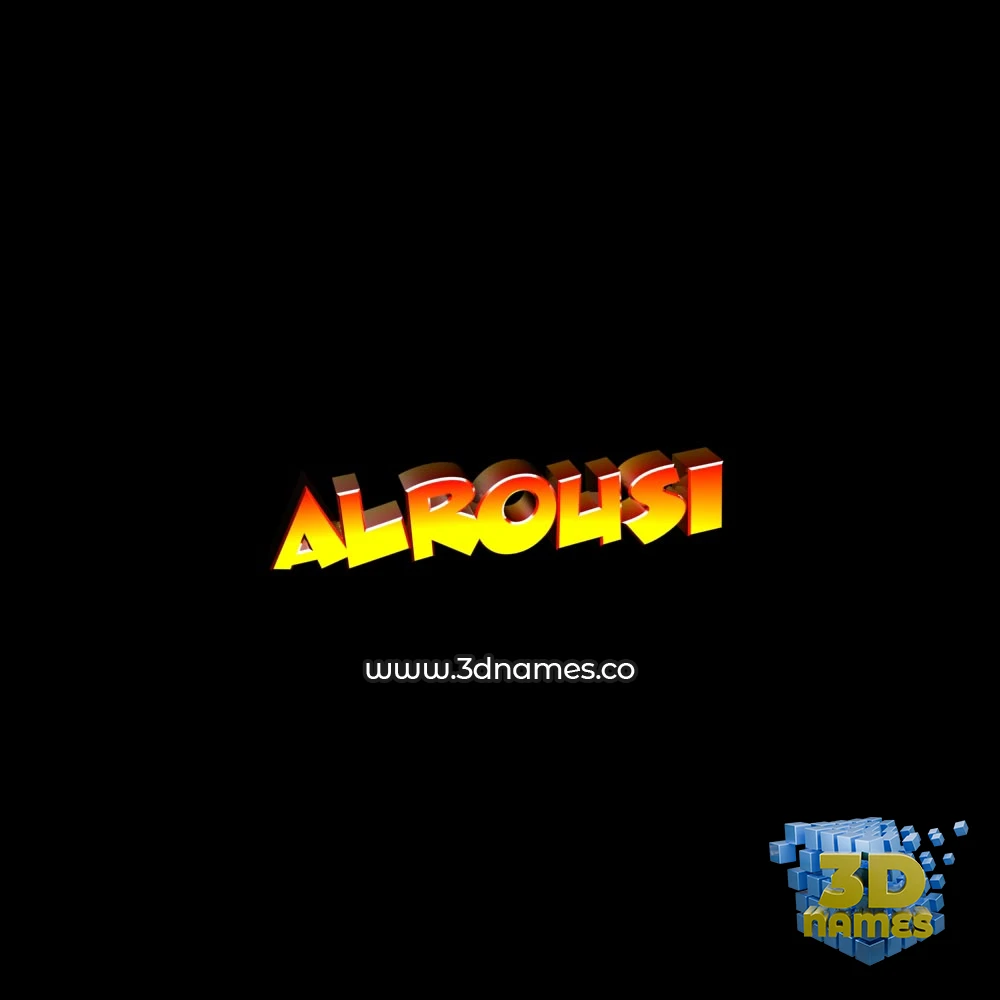 alrousi in Black Background style - 3D name wallpaper
