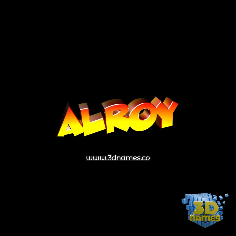 alroy in Black Background style - 3D name wallpaper