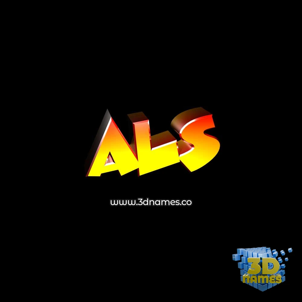 als in Black Background style - 3D name wallpaper