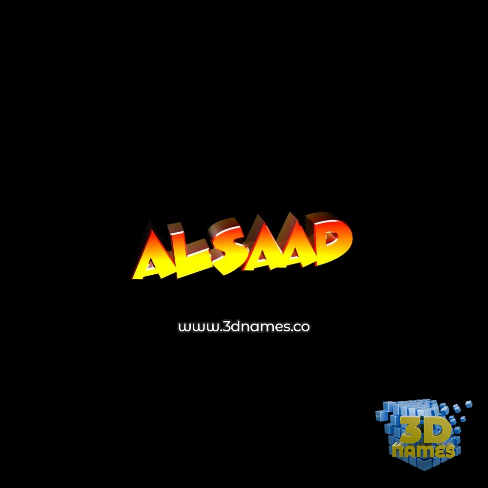 alsaad in Black Background style - 3D name wallpaper