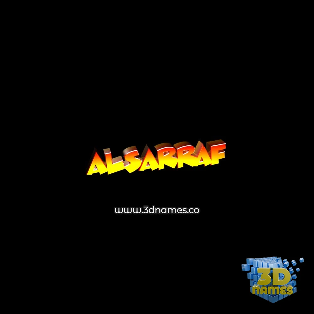 alsarraf in Black Background style - 3D name wallpaper
