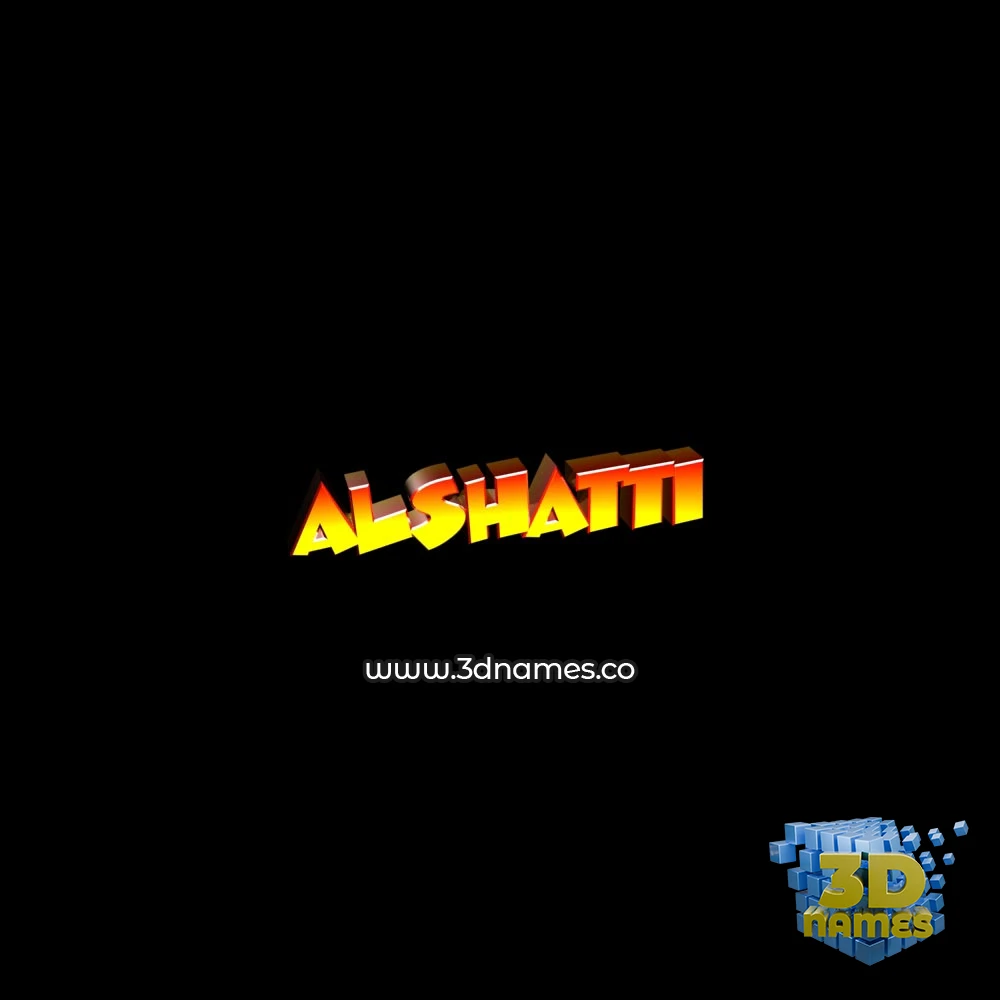 alshatti in Black Background style - 3D name wallpaper