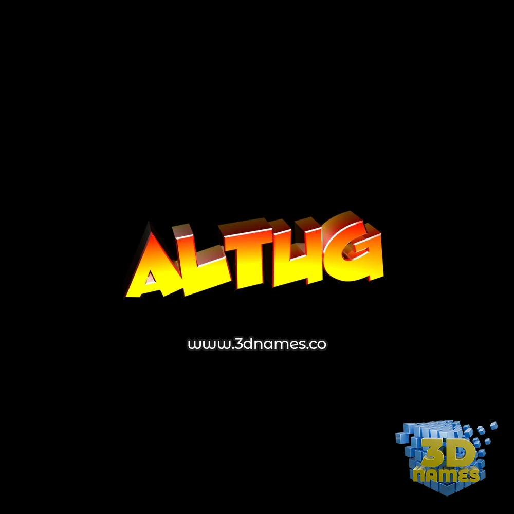 altug in Black Background style - 3D name wallpaper