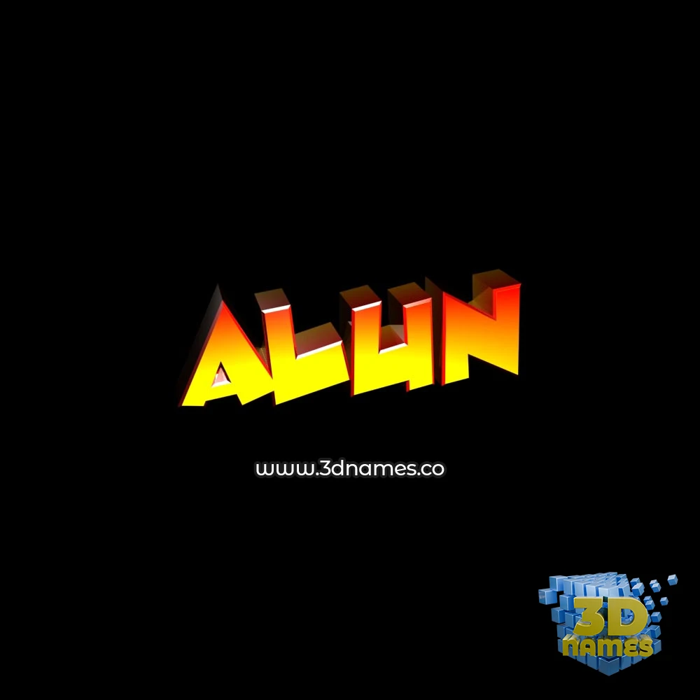 alun in Black Background style - 3D name wallpaper