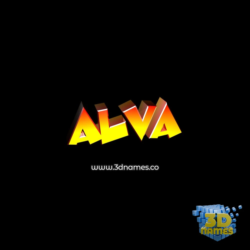 alva in Black Background style - 3D name wallpaper