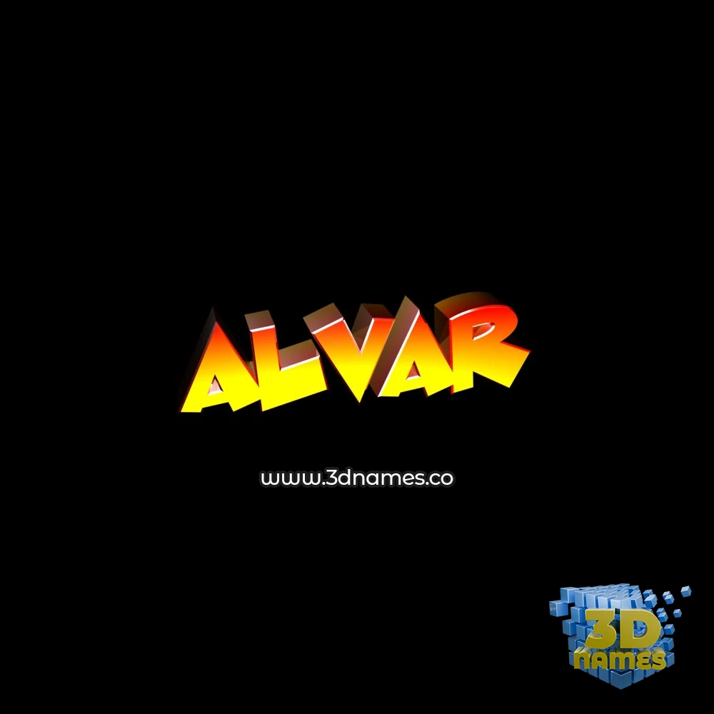 alvar in Black Background style - 3D name wallpaper