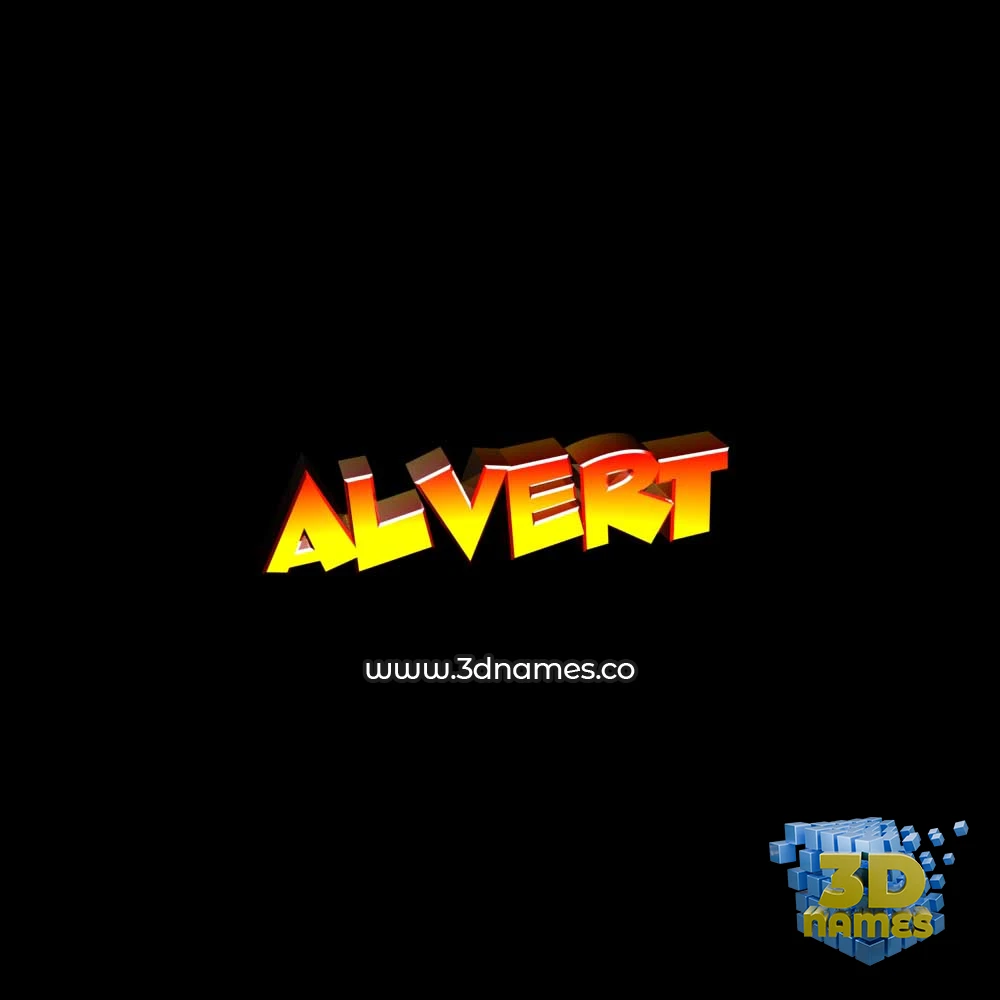 alvert in Black Background style - 3D name wallpaper