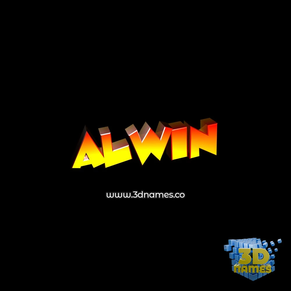 alwin in Black Background style - 3D name wallpaper