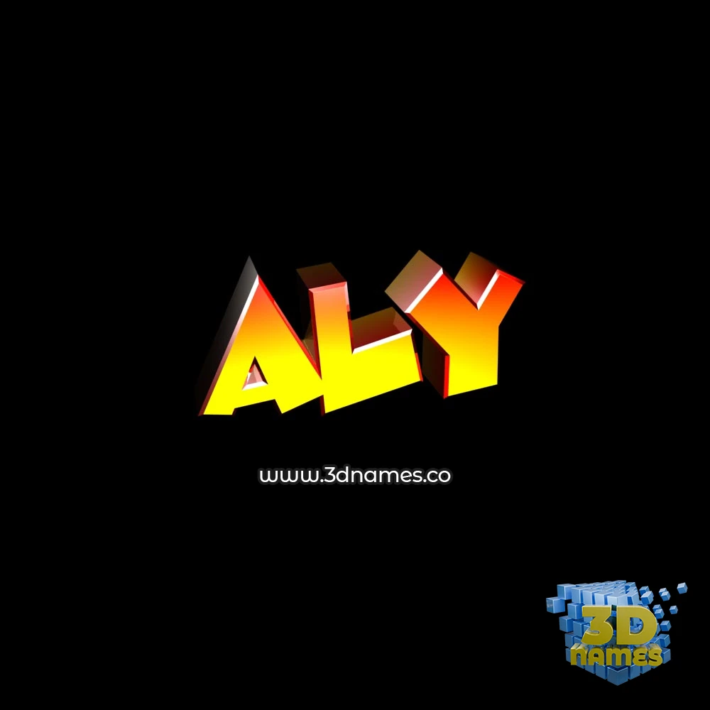 aly in Black Background style - 3D name wallpaper