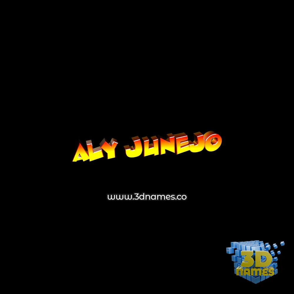 aly junejo in Black Background style - 3D name wallpaper