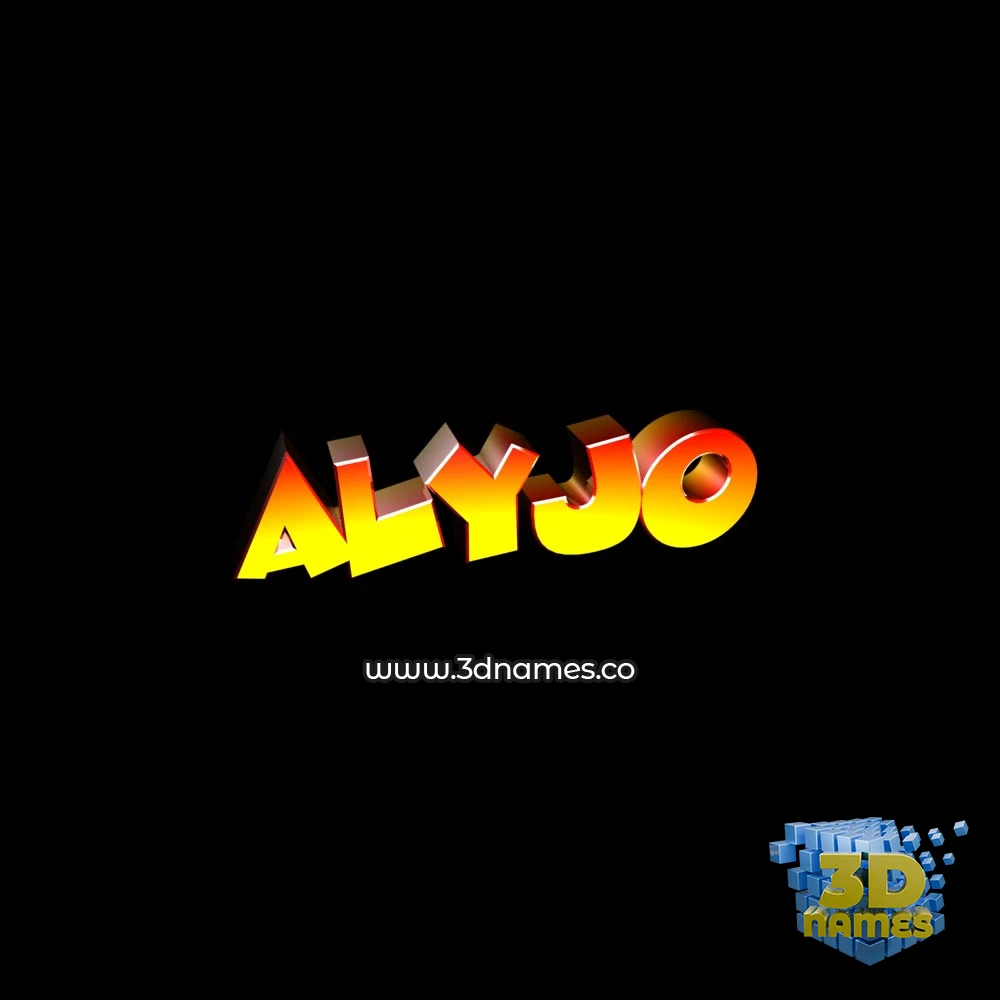 alyjo in Black Background style - 3D name wallpaper