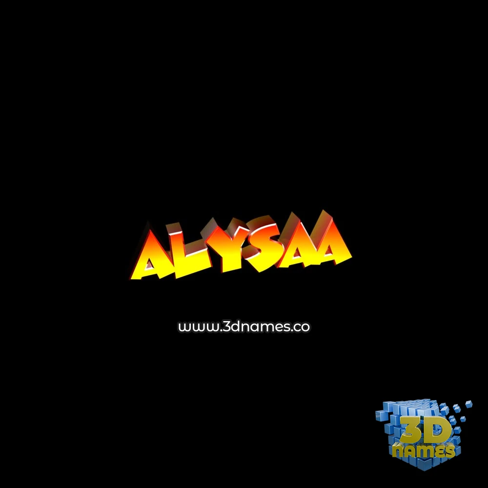 alysaa in Black Background style - 3D name wallpaper