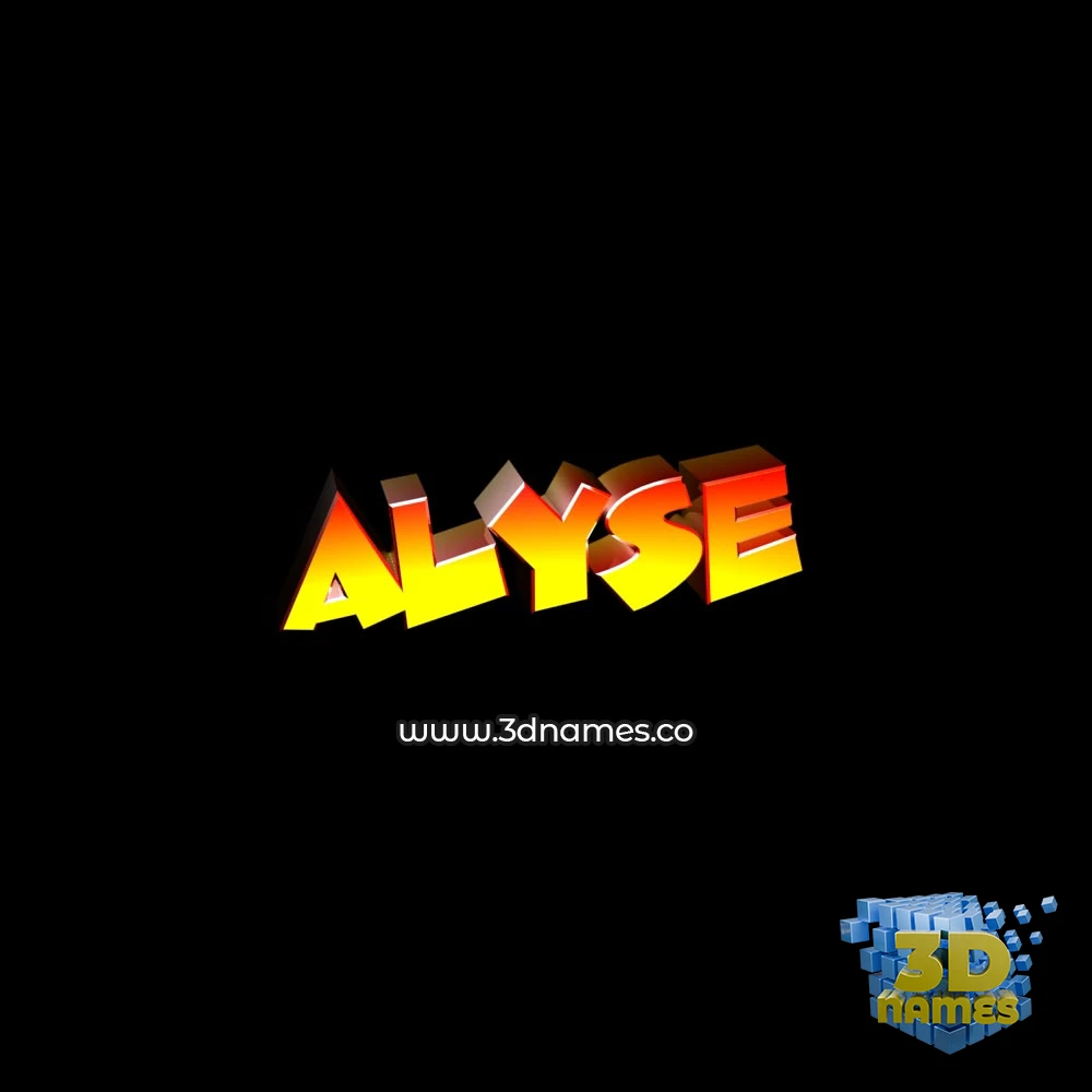 alyse in Black Background style - 3D name wallpaper