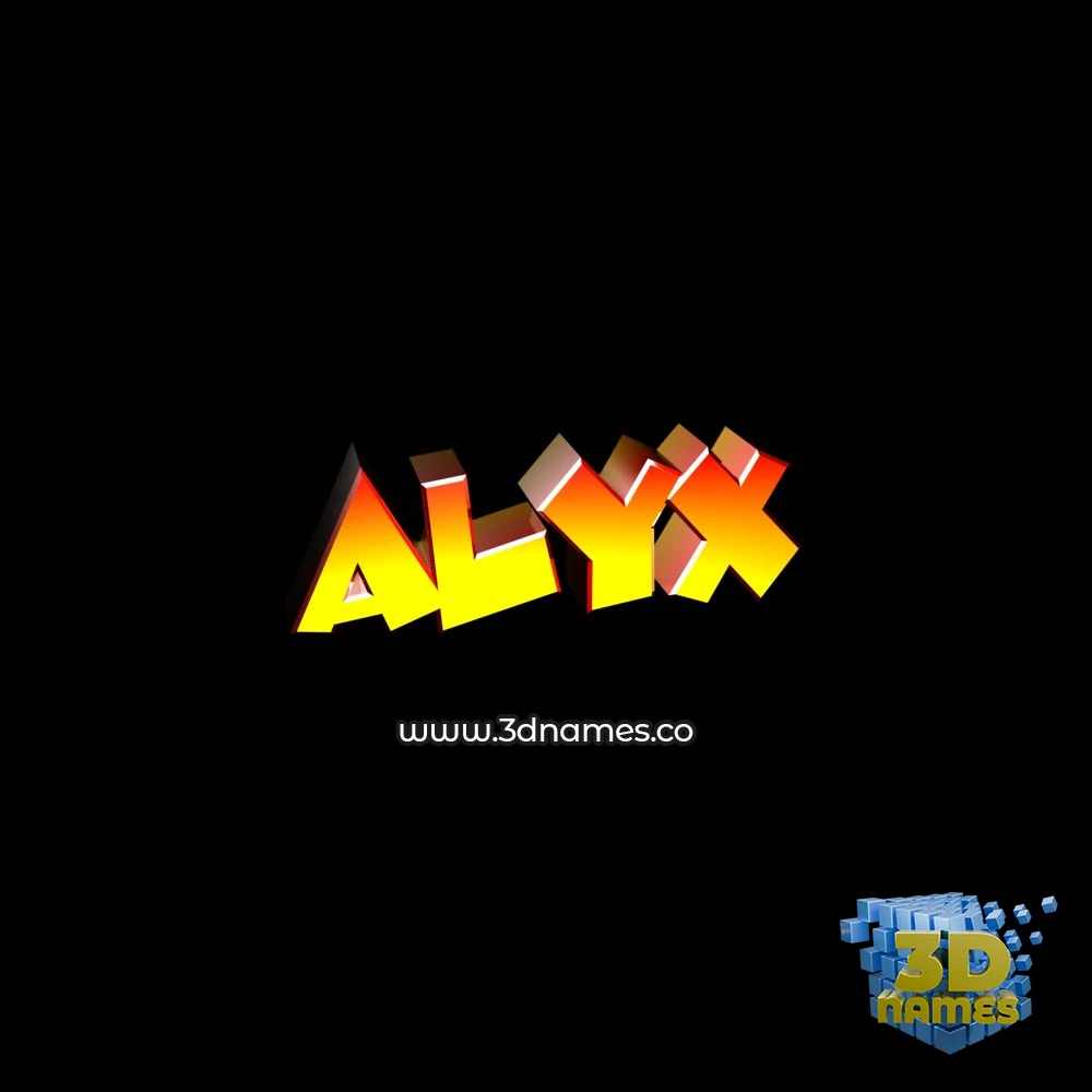 alyx in Black Background style - 3D name wallpaper