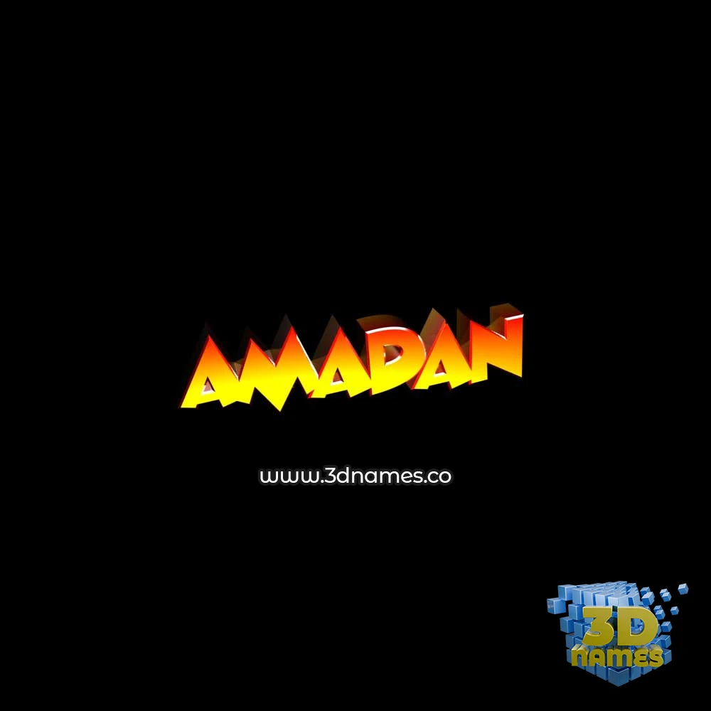 amadan in Black Background style - 3D name wallpaper