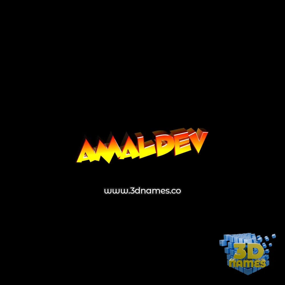 amaldev in Black Background style - 3D name wallpaper
