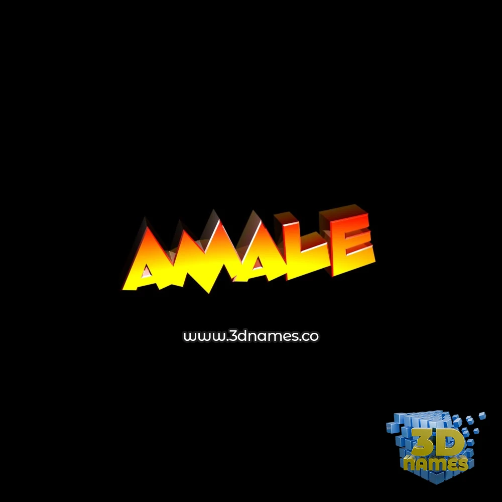 amale in Black Background style - 3D name wallpaper