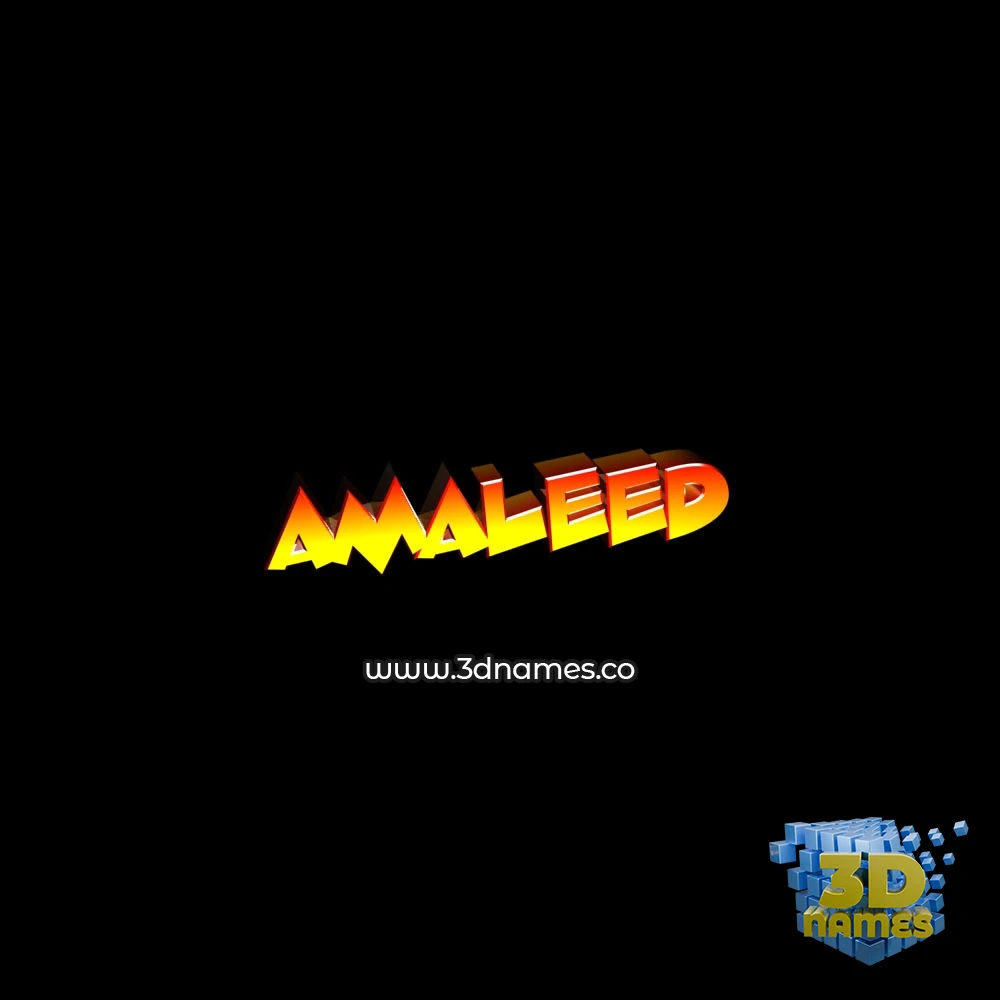 amaleed in Black Background style - 3D name wallpaper