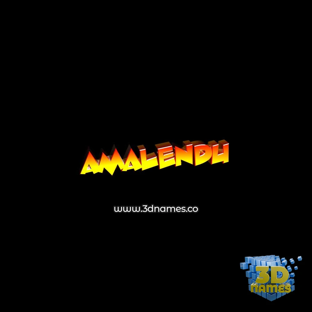amalendu in Black Background style - 3D name wallpaper