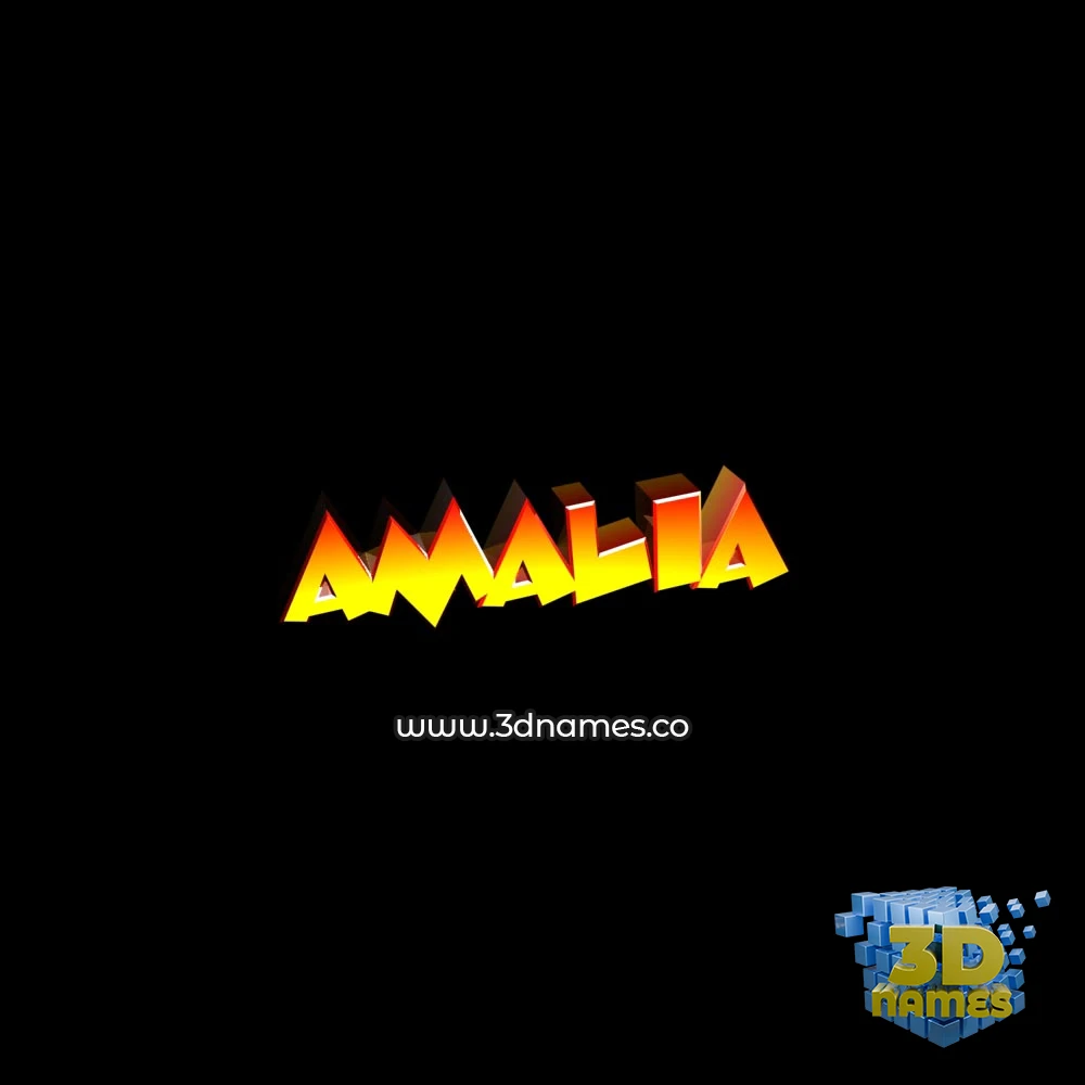 amalia in Black Background style - 3D name wallpaper