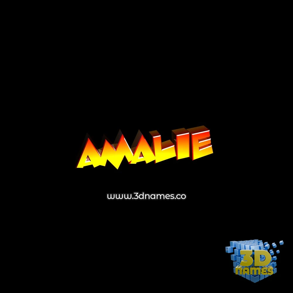 amalie in Black Background style - 3D name wallpaper