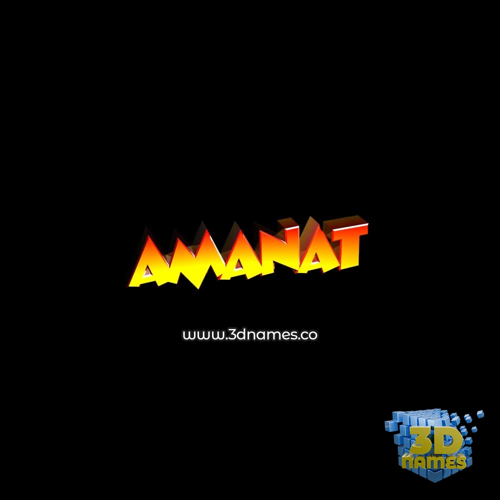 amanat in Black Background style - 3D name wallpaper