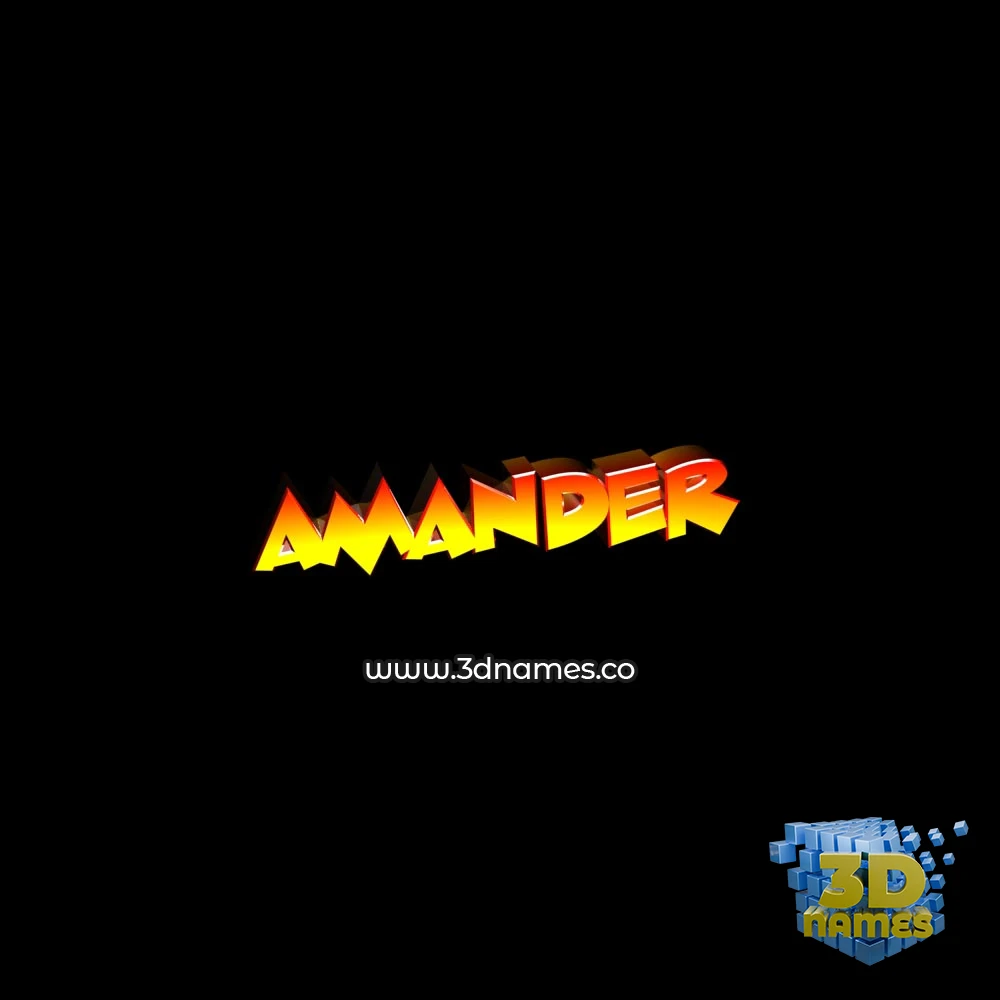 amander in Black Background style - 3D name wallpaper