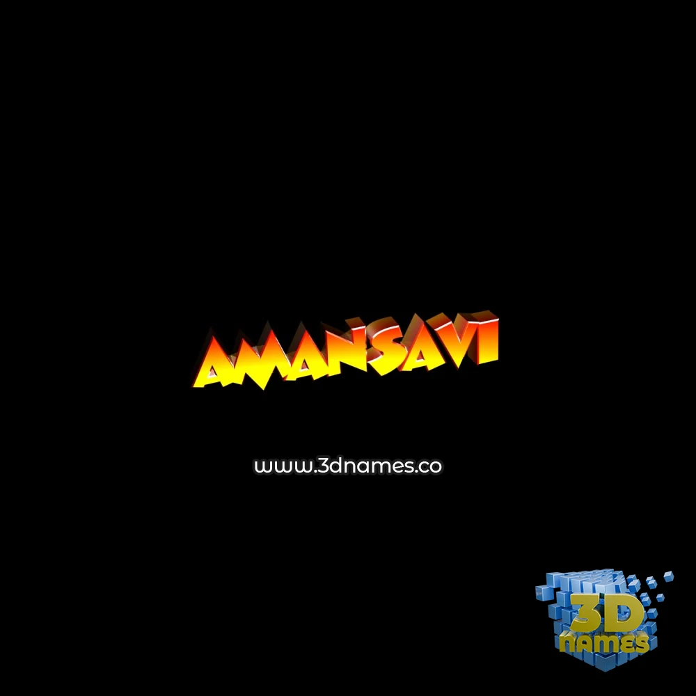 amansavi in Black Background style - 3D name wallpaper