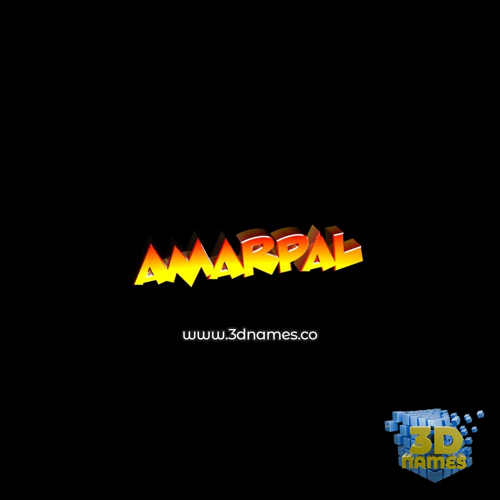 amarpal in Black Background style - 3D name wallpaper
