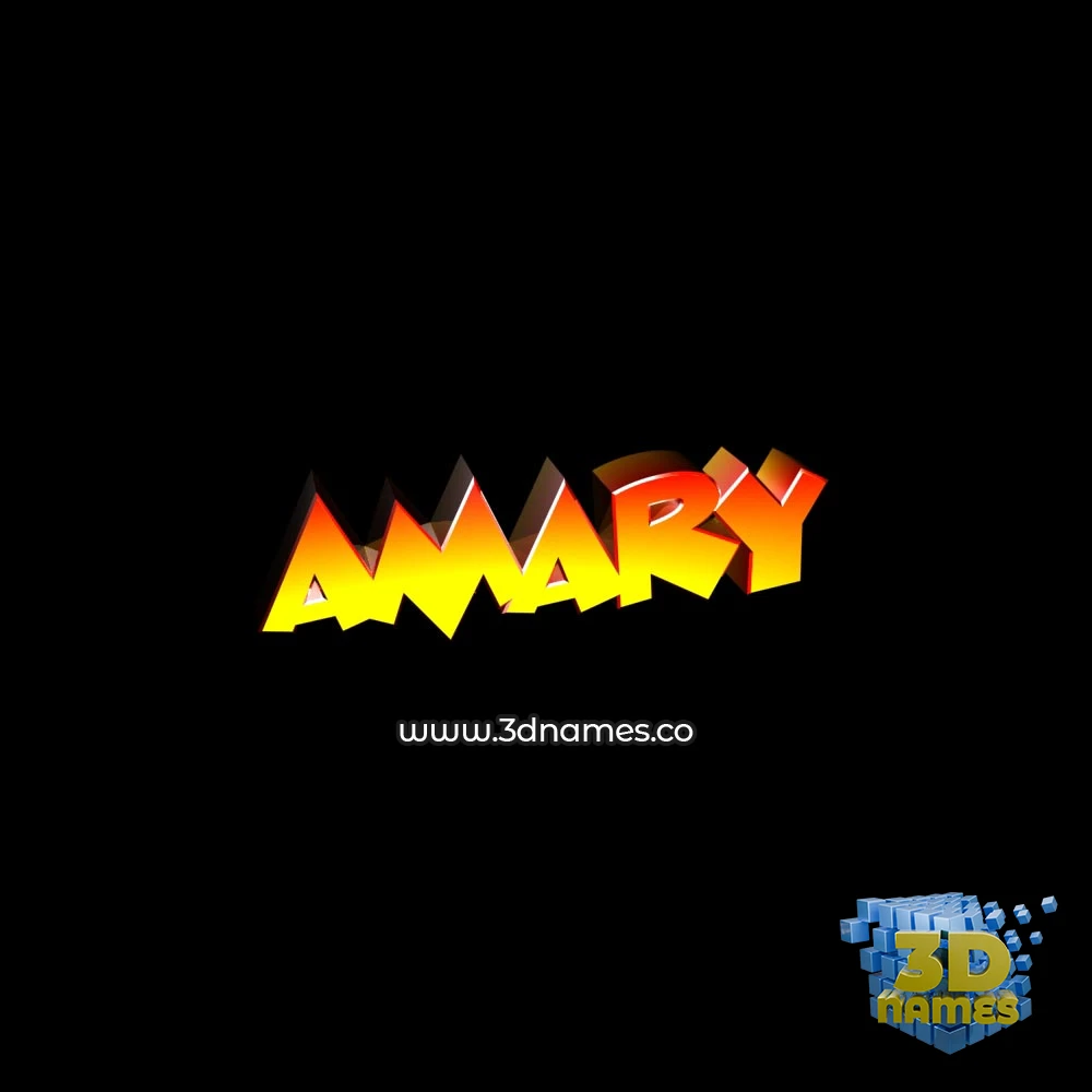 amary in Black Background style - 3D name wallpaper
