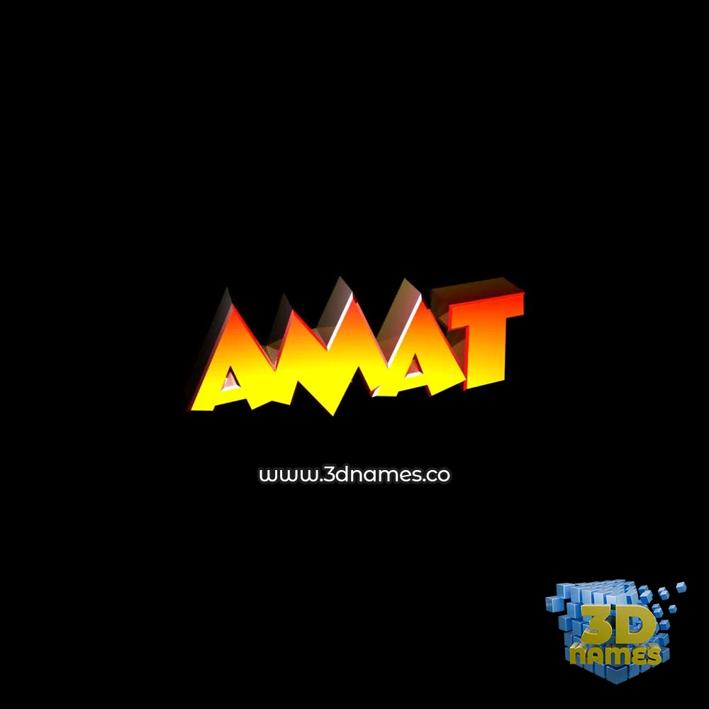 amat in Black Background style - 3D name wallpaper