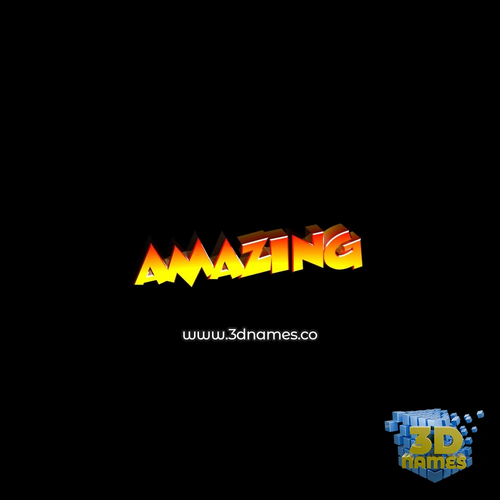 amazing in Black Background style - 3D name wallpaper