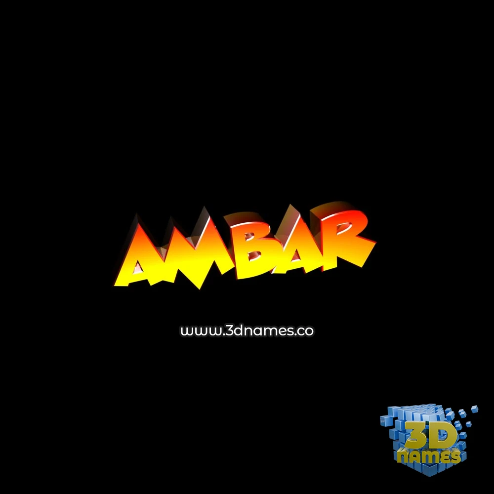 ambar in Black Background style - 3D name wallpaper