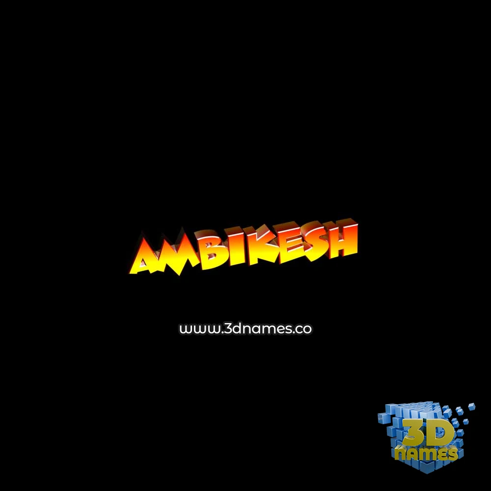 ambikesh in Black Background style - 3D name wallpaper