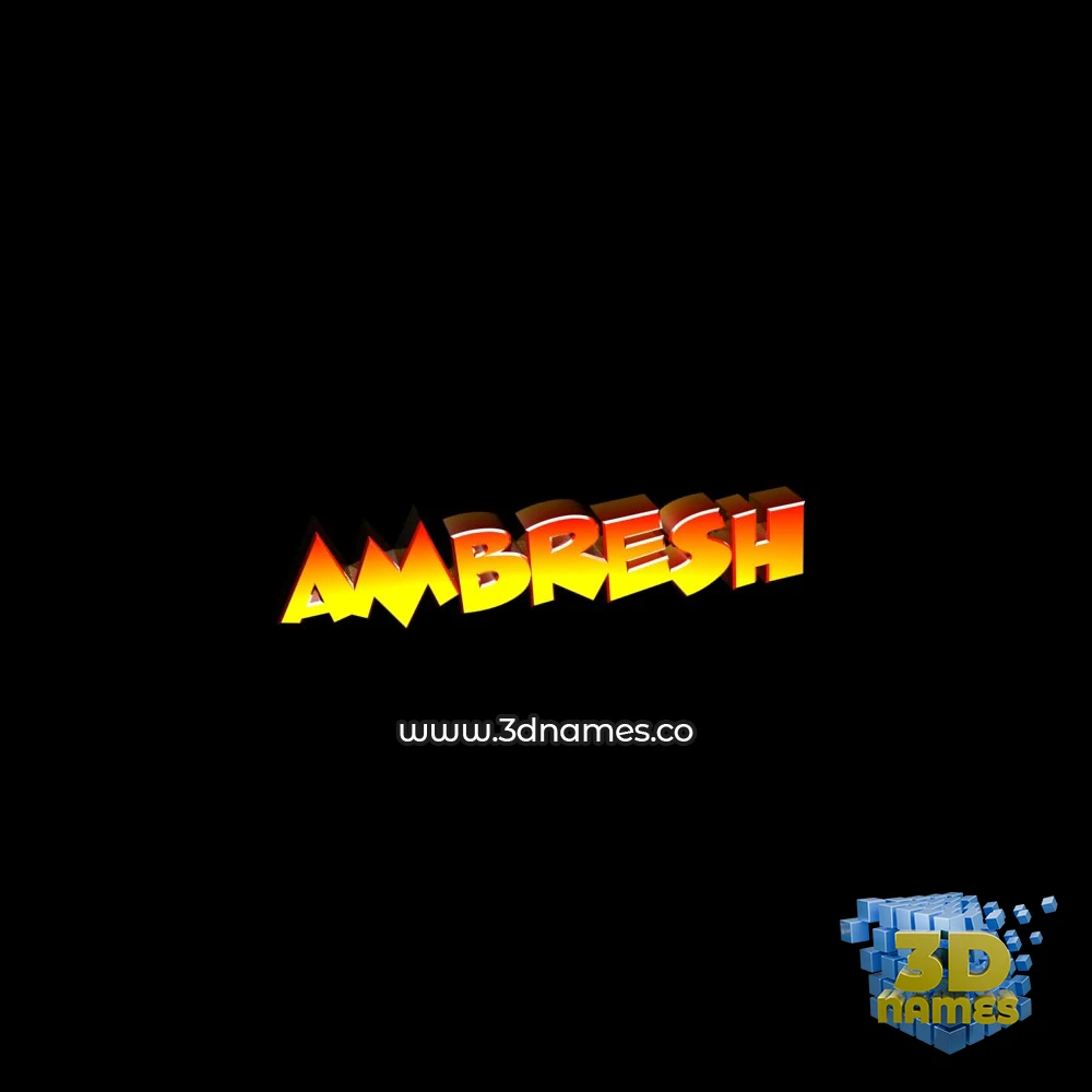 ambresh in Black Background style - 3D name wallpaper