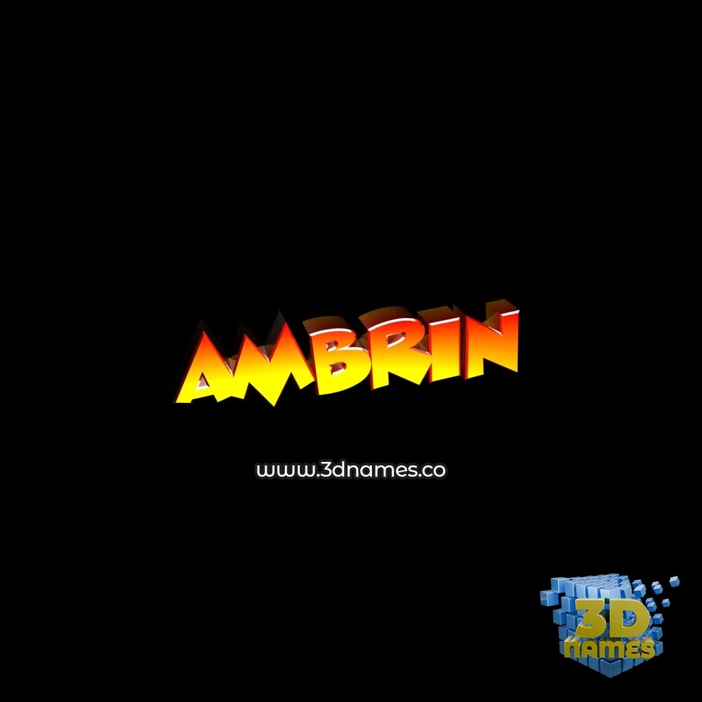 ambrin in Black Background style - 3D name wallpaper