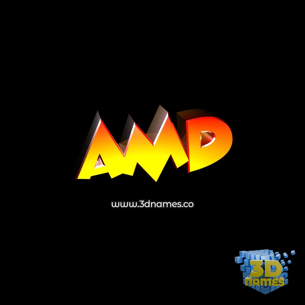 amd in Black Background style - 3D name wallpaper