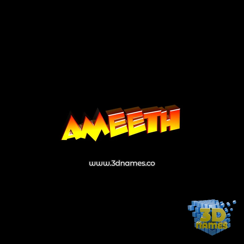 ameeth in Black Background style - 3D name wallpaper