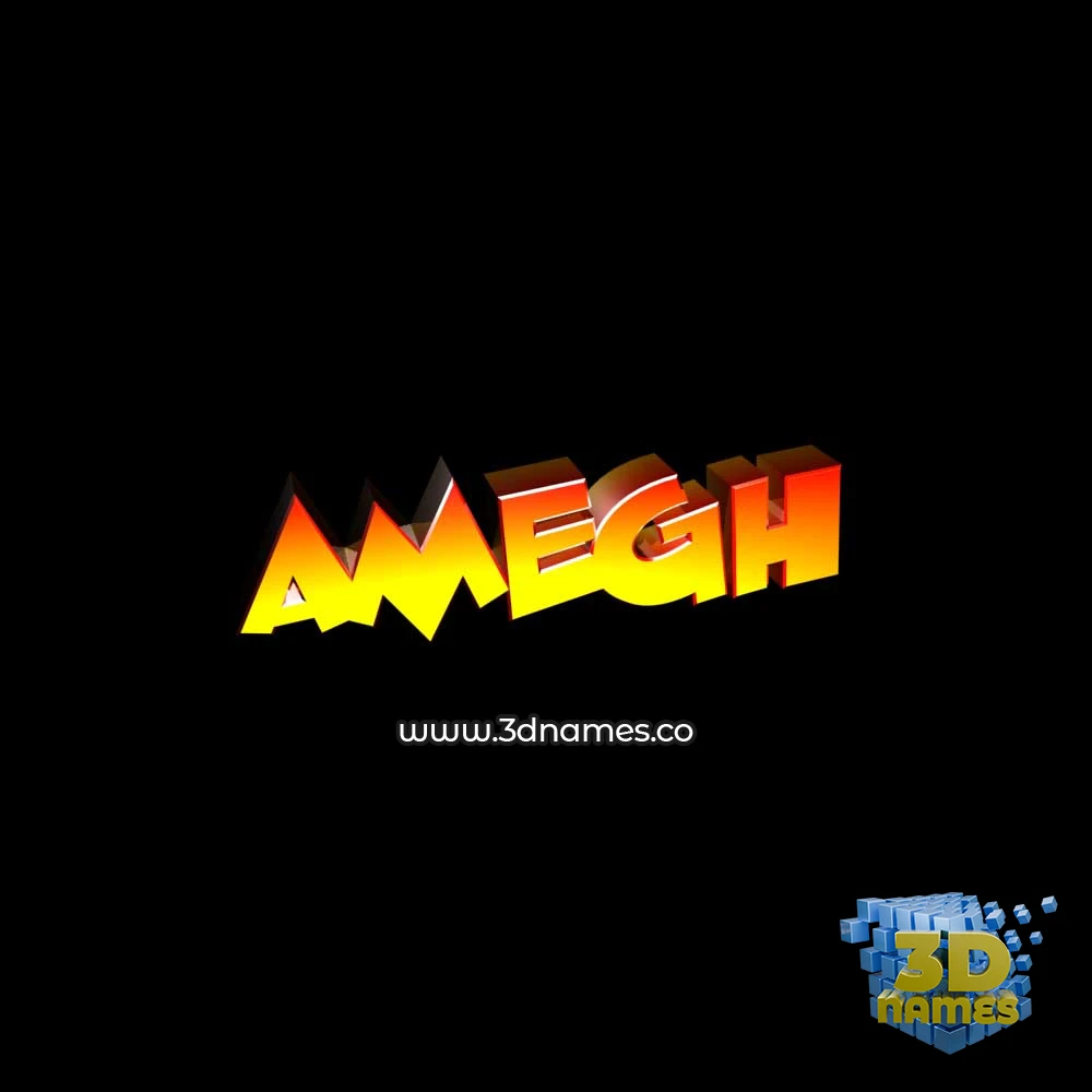 amegh in Black Background style - 3D name wallpaper