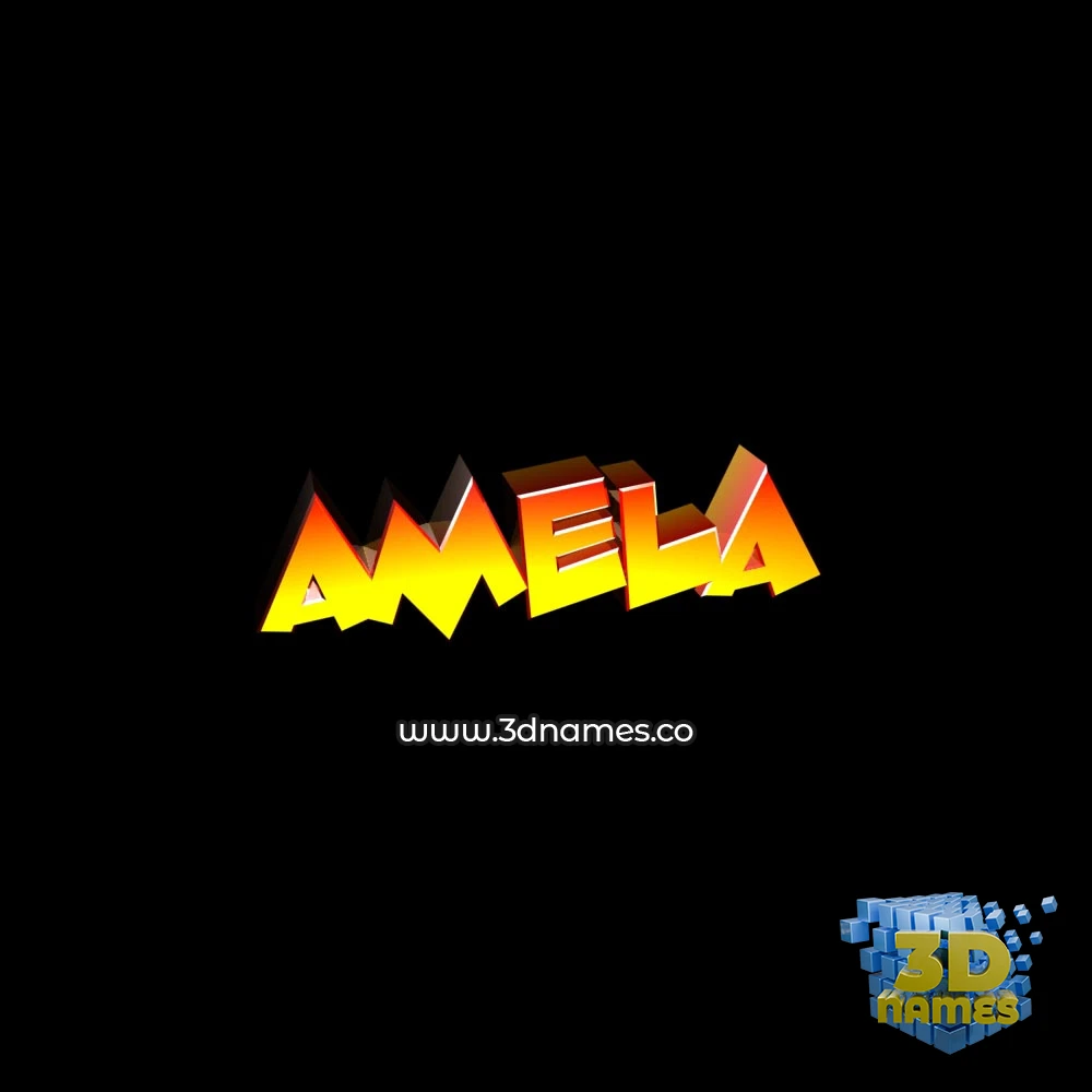 amela in Black Background style - 3D name wallpaper