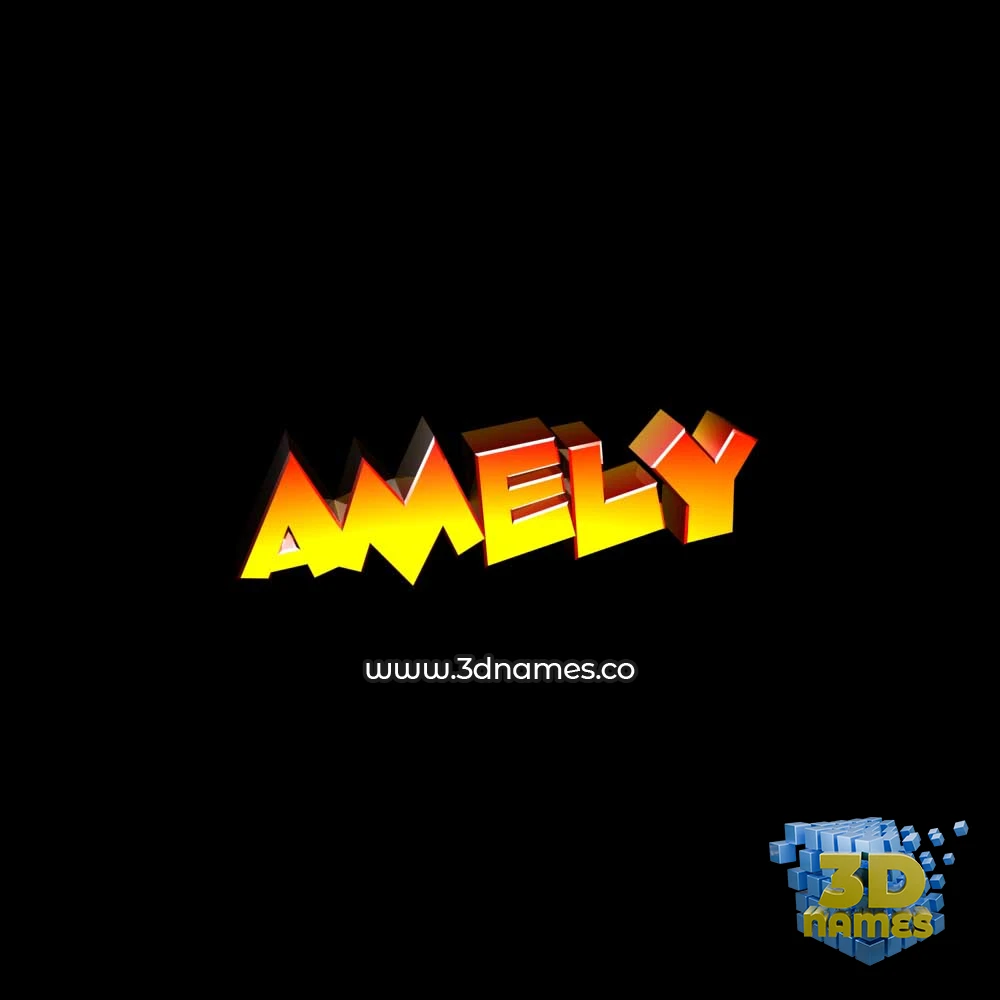 amely in Black Background style - 3D name wallpaper