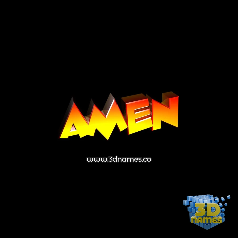 amen in Black Background style - 3D name wallpaper