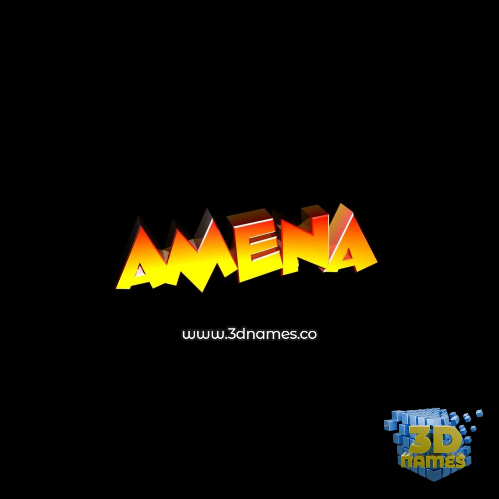 amena in Black Background style - 3D name wallpaper