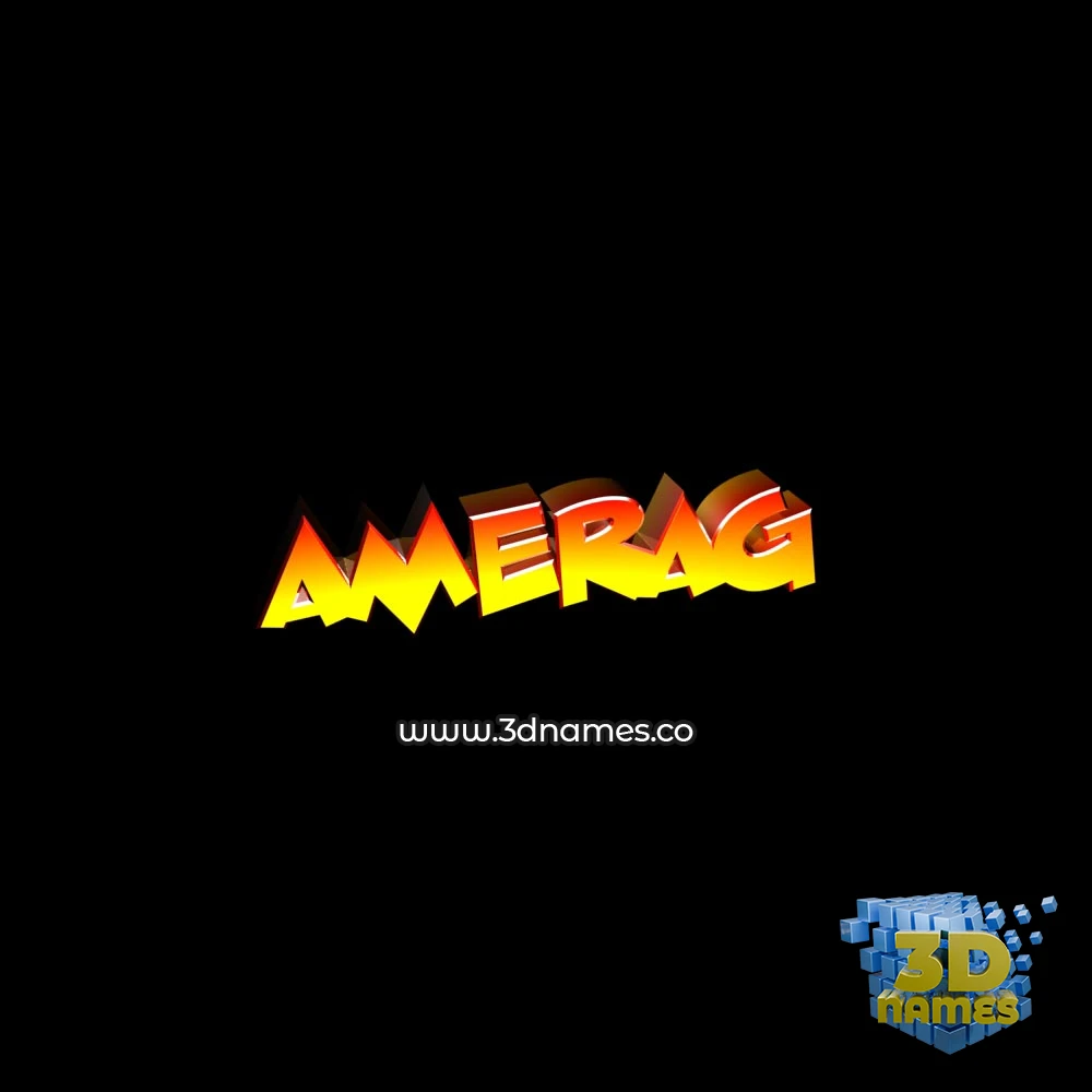 amerag in Black Background style - 3D name wallpaper