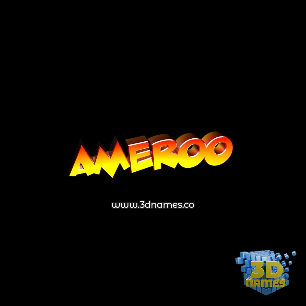 ameroo in Black Background style - 3D name wallpaper
