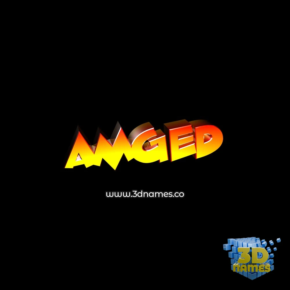 amged in Black Background style - 3D name wallpaper