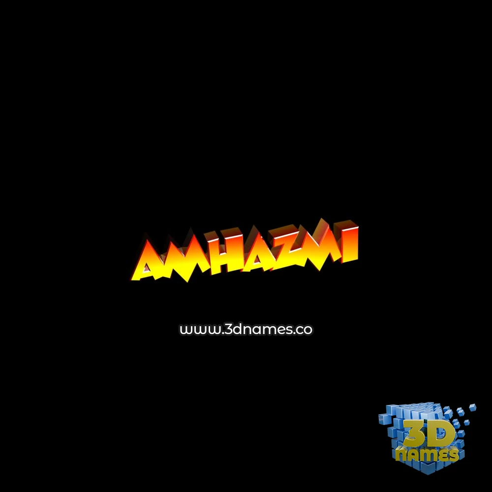 amhazmi in Black Background style - 3D name wallpaper